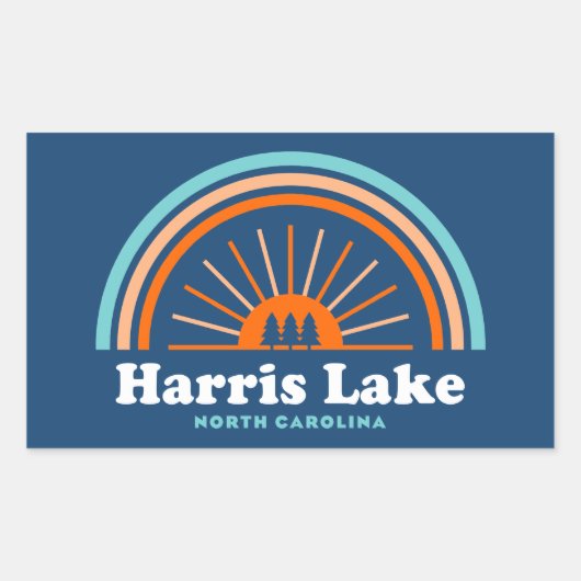 Harris Lake North Carolina Rainbow Rechthoekige Sticker (Voorkant)