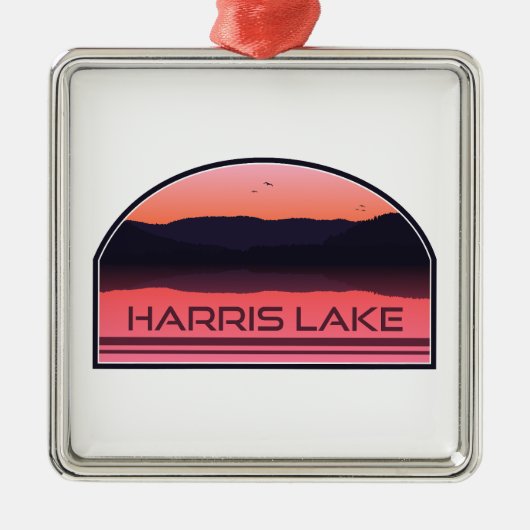 Harris Lake North Carolina Red Sunrise Metalen Ornament (Voorkant)