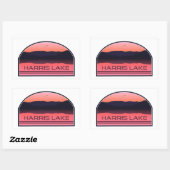 Harris Lake North Carolina Red Sunrise Rechthoekige Sticker (Vel)