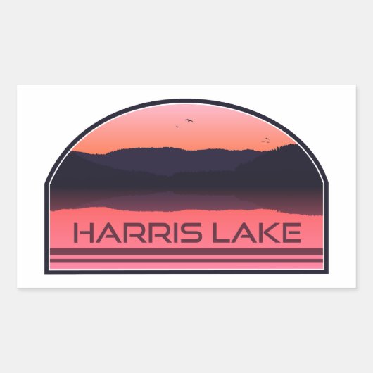 Harris Lake North Carolina Red Sunrise Rechthoekige Sticker (Voorkant)