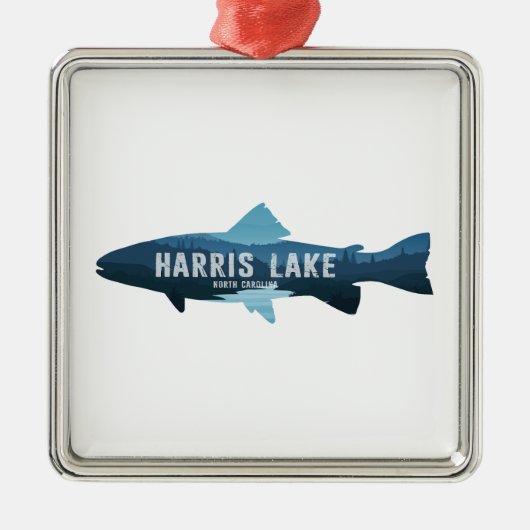 Harris Lake North Carolina Vis Metalen Ornament (Voorkant)