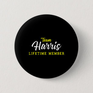 Harris Lifetime Member Achternaam Verjaardag Huwel Ronde Button 5,7 Cm