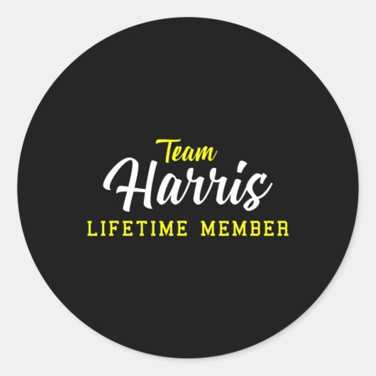 Harris Lifetime Member Achternaam Verjaardag Huwel Ronde Sticker (Voorkant)