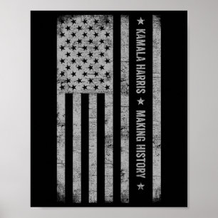 Harris maakt geschiedenis Grunge verontruste Ameri Poster