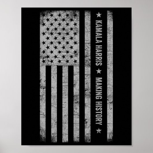 Harris maakt geschiedenis Grunge verontruste Ameri Poster (Voorkant)