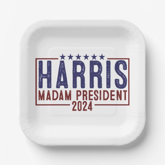 Harris Madam President 2024 Papieren Bordje (Voorkant)