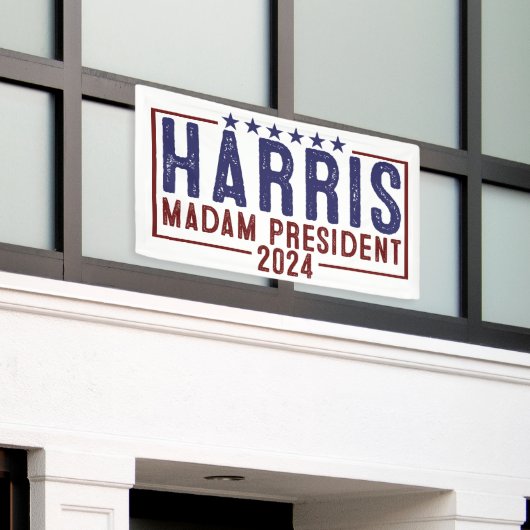 Harris Madam President 2024 Spandoek (Buitenkant Gebouw)