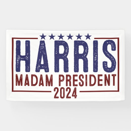 Harris Madam President 2024 Spandoek (Horizontaal)