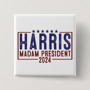 Harris Madam President 2024 Vierkante Button 5,1 Cm