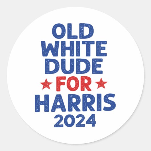 Harris Old White Dudes voor Harris Mannen Funny Po Ronde Sticker (Voorkant)