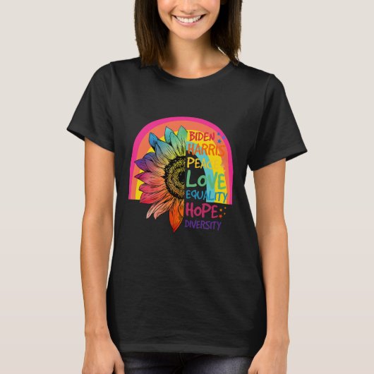 Harris Peace Love Equality Hope Diversiteit 1 T-shirt (Voorkant)