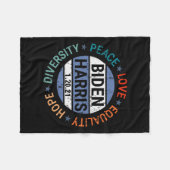 Harris Peace Love Equality Hope Diversity januari Fleece Deken (Voorkant (Horizontaal))