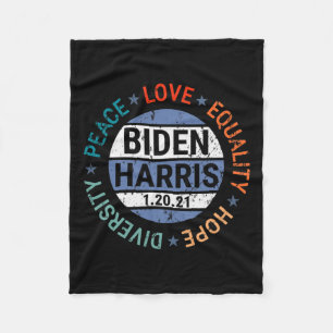 Harris Peace Love Equality Hope Diversity januari Fleece Deken
