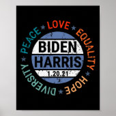 Harris Peace Love Equality Hope Diversity januari Poster (Voorkant)
