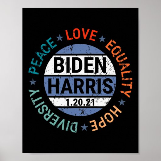 Harris Peace Love Equality Hope Diversity januari Poster (Voorkant)