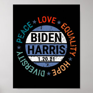 Harris Peace Love Equality Hope Diversity januari Poster