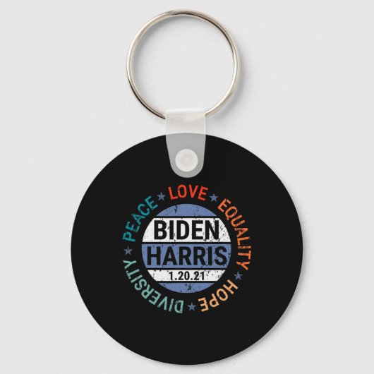 Harris Peace Love Equality Hope Diversity januari Sleutelhanger (Voorkant)