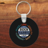 Harris Peace Love Equality Hope Diversity januari Sleutelhanger (Voorkant)