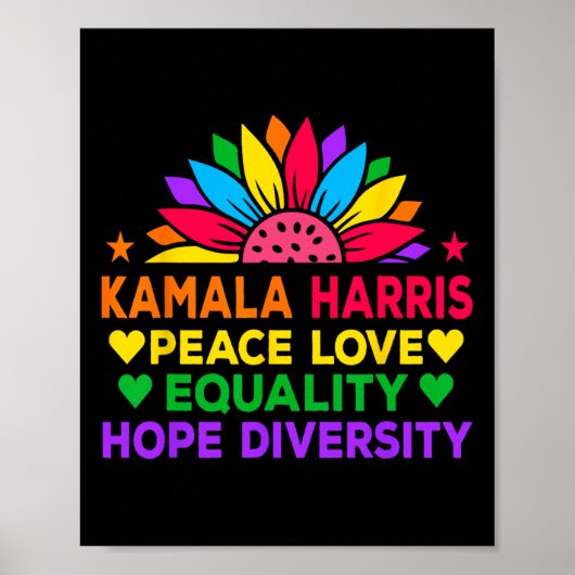 Harris Peace Love Equality Hope Diversity Poster (Voorkant)