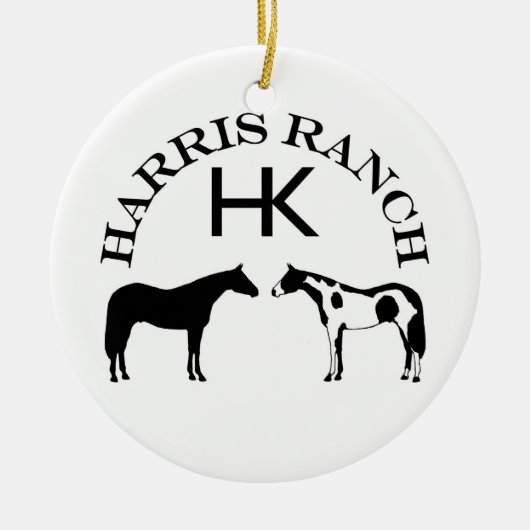 Harris Ranch Logo Keramisch Ornament (Voorkant)