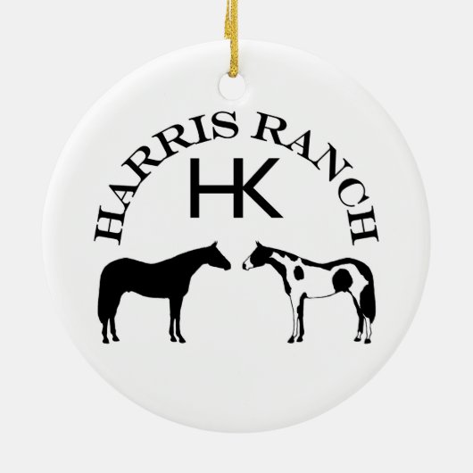 Harris Ranch Logo Keramisch Ornament (Achterkant)