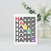 harris regenboogtekstblokken briefkaart (Staand voorkant)