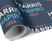 Harris Shapiro 2024 Kamala Harris Democraat Cadeaupapier (Rol Hoek)