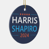 Harris Shapiro 2024 Kamala Harris Democraat Keramisch Ornament (Rechts)