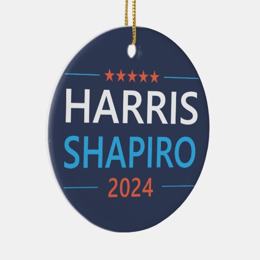 Harris Shapiro 2024 Kamala Harris Democraat Keramisch Ornament (Rechts)