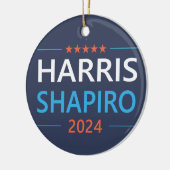Harris Shapiro 2024 Kamala Harris Democraat Keramisch Ornament (Links)