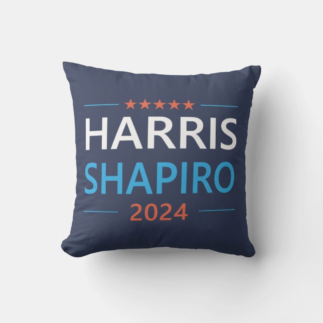 Harris Shapiro 2024 Kamala Harris Democraat Kussen (Voorkant)