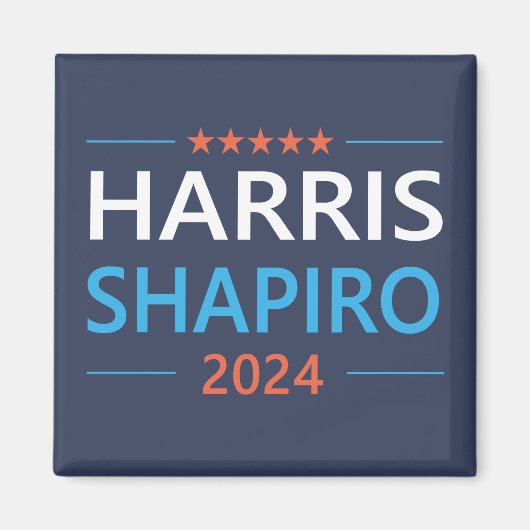 Harris Shapiro 2024 Kamala Harris Democraat Magneet (Voorkant)
