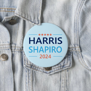 Harris Shapiro 2024 Kamala Harris Democraat Ronde Button 4,0 Cm