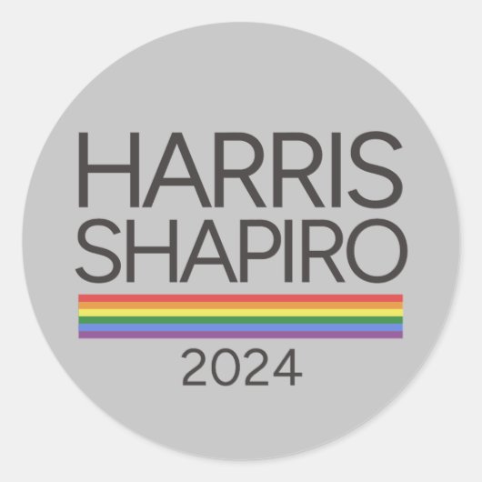Harris Shapiro 2024 LGBTQ Pride Kamala Harris Ronde Sticker (Voorkant)