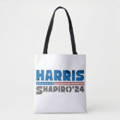 Harris Shapiro 2024 Patriottische Streep Tote Bag (Voorkant)