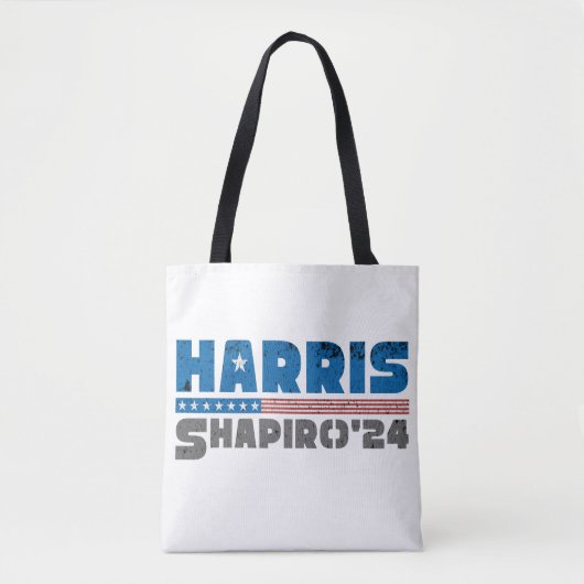 Harris Shapiro 2024 Patriottische Streep Tote Bag (Voorkant)