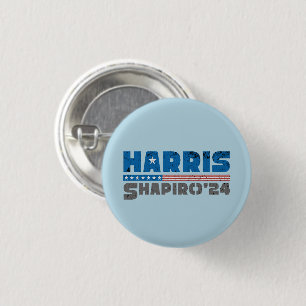 Harris Shapiro 2024 Patriottische Vintage Streep Ronde Button 3,2 Cm