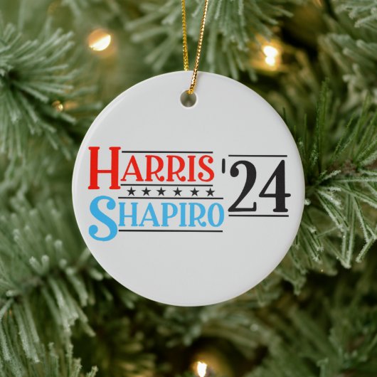 Harris Shapiro 2024 Retro Campagne Keramisch Ornament (Boom)