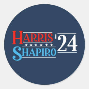 Harris Shapiro 2024 Retro Campagne Ronde Sticker