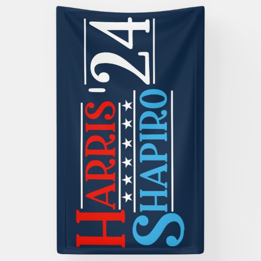 Harris Shapiro 2024 Retro Campagne Spandoek (Verticaal)