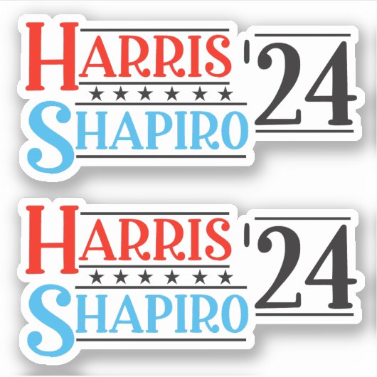 Harris Shapiro 2024 Retro Campagne Sticker (Voorkant)