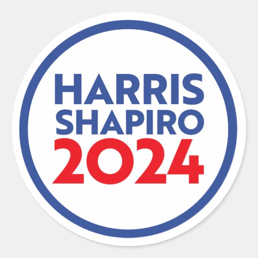 HARRIS SHAPIRO 2024 RONDE STICKER (Voorkant)