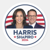 HARRIS SHAPIRO 2024 RONDE STICKER (Voorkant)
