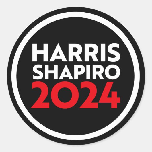 HARRIS SHAPIRO 2024 RONDE STICKER (Voorkant)