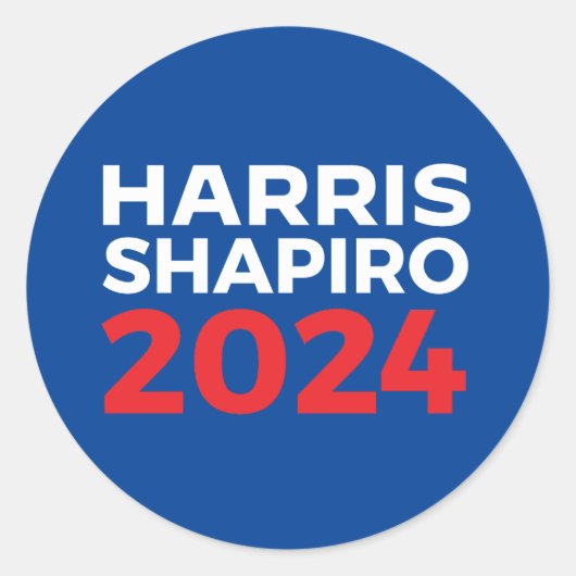 HARRIS SHAPIRO 2024 RONDE STICKER (Voorkant)