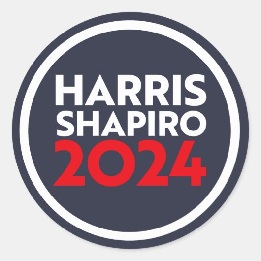 HARRIS SHAPIRO 2024 RONDE STICKER (Voorkant)