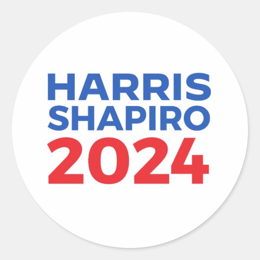 HARRIS SHAPIRO 2024 RONDE STICKER (Voorkant)