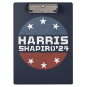 Harris Shapiro 2024  rood blauw Klembord (Voorkant)