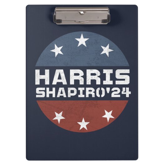 Harris Shapiro 2024  rood blauw Klembord (Voorkant)