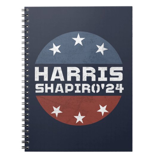 Harris Shapiro 2024  rood blauw Notitieboek (Voorkant)